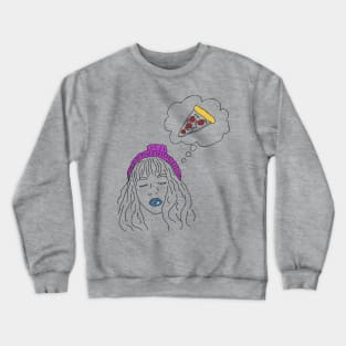 dreaming of pizza Crewneck Sweatshirt